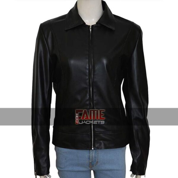 lauren german black biker leather jacket