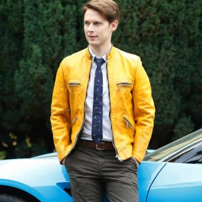 Buy Dirk Gently Holistic Yellow Leather Jacket