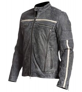 Cafe Racer Vintage Retro Grey Leather Moto Jacket - FJackets