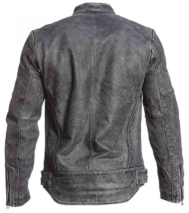Cafe Racer Vintage Retro Grey Leather Moto Jacket - FJackets