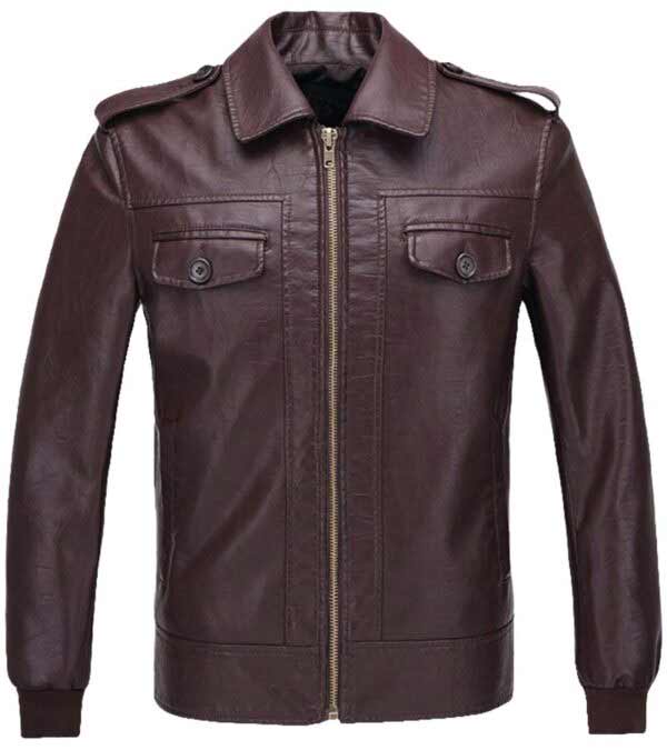 Buy at $30 Off - Steve Rogers Locomotive Real Brown Leather Jacket