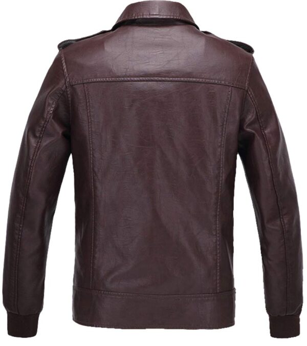 $30 Off on Steve Rogers Casual Faux Brown Leather Jacket