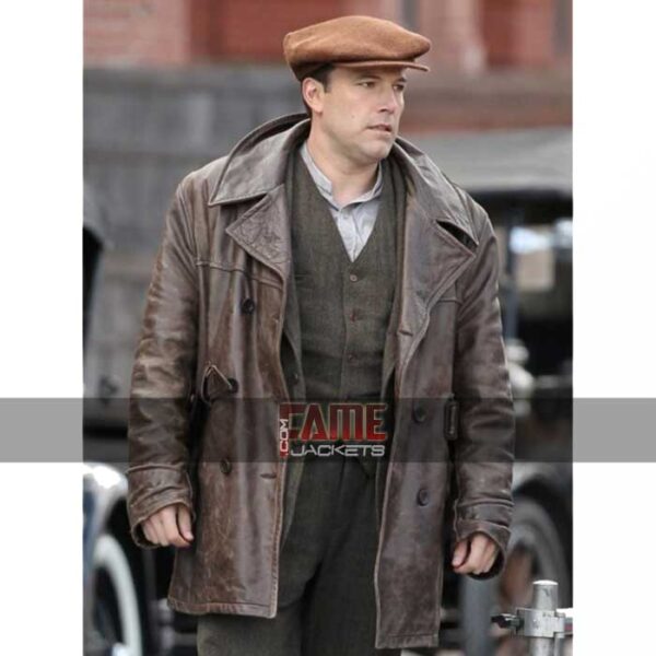 Ben Affleck Brown Leather Winter Coat at $70 Off