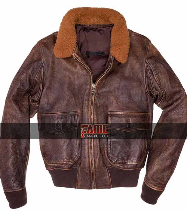 Men G1 Flight Jacket of US Navy in Real Brown Cow Leather - FJackets