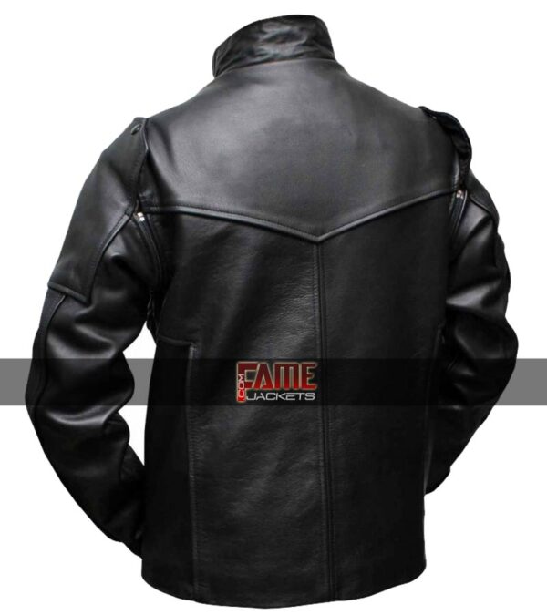 Bucky Barnes Black Leather straps Jacket