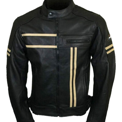 Men Cafe Racer Vintage Real Leather Jacket