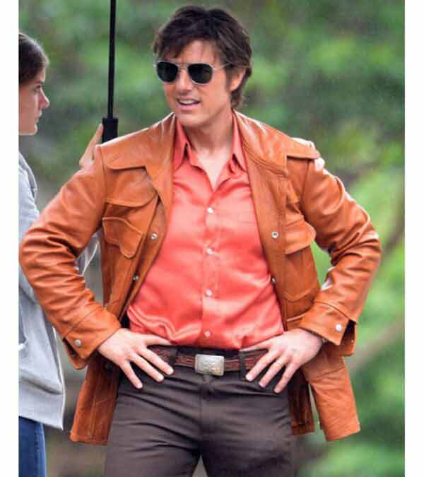 Tom Cruise Vintage Orange leather Jacket