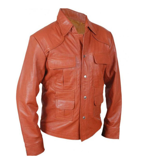 Tom Cruise American Made Vintage Style Orange Leather Jacket