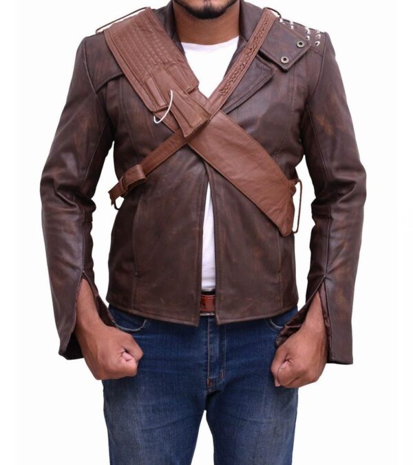 Men Brown Real Leather Jacket