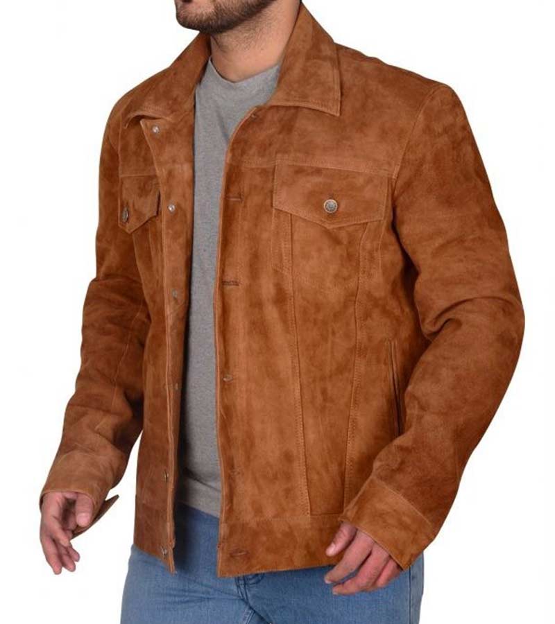 Hugh Jackman Brown Suede Leather Jacket For Men - FJ