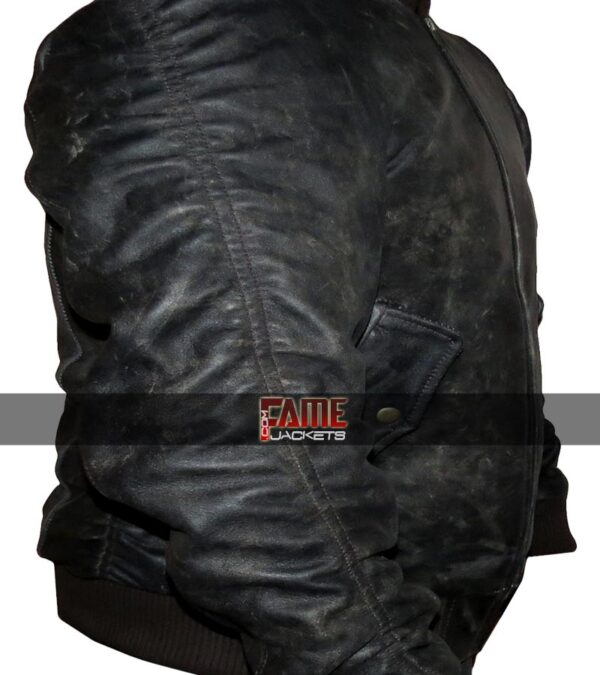 WWE dean ambrose distressed black leather jacket