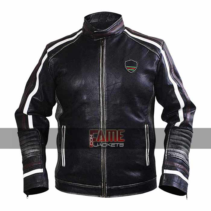 Men's Motorcycle Brando Style Biker Real Leather Jacket Distressed Leather Cafe Racer Jackets 