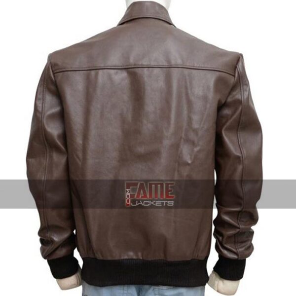 mens casual brown real leather jacket