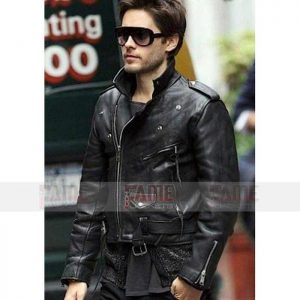 Jared Leto Black Real Leather Moto Jacket on Sale - FameJackets