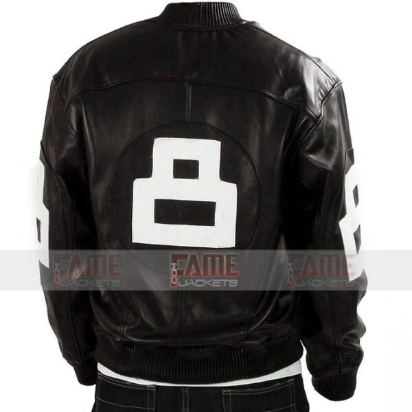 8 Ball Pool Black Bomber Leather Jacket