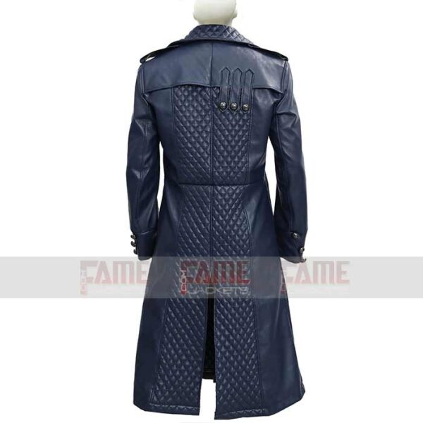 Assassins Creed Blue Leather Winter Coat