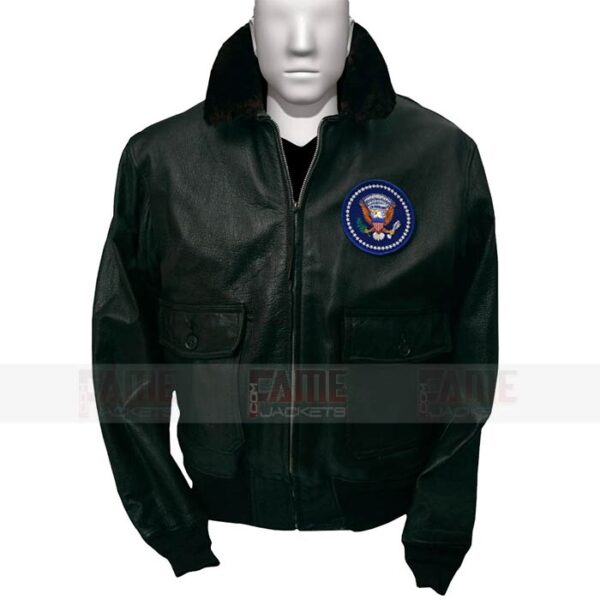 John f Kennedy Mens Brown Leather Bomber Jacket