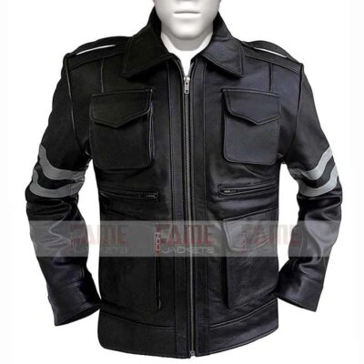 Leon Kennedy Resident Evil 6 Black Leather Jacket