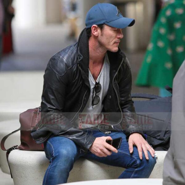 Luke Evans Double Collar Casual Leather Jacket For Men