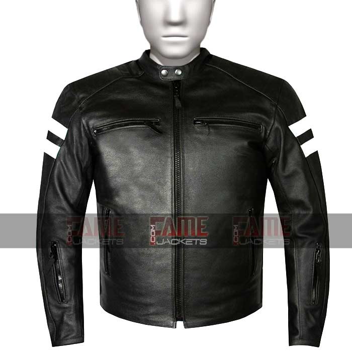 Rksports Speed 5 Mens Retro Leather Motorcycle Motorbike Jacket with Armour 