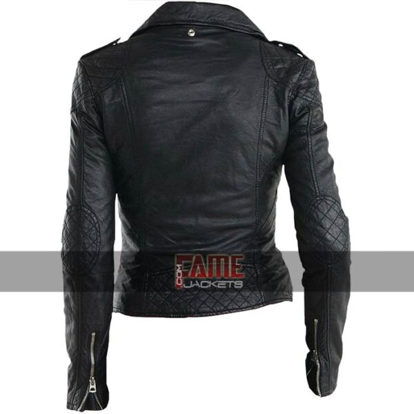 Latest Style Black Leather Biker Jacket For Women