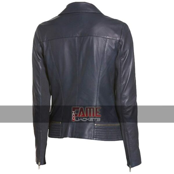 Ladies New Zipper Style Biker Leather Jacket