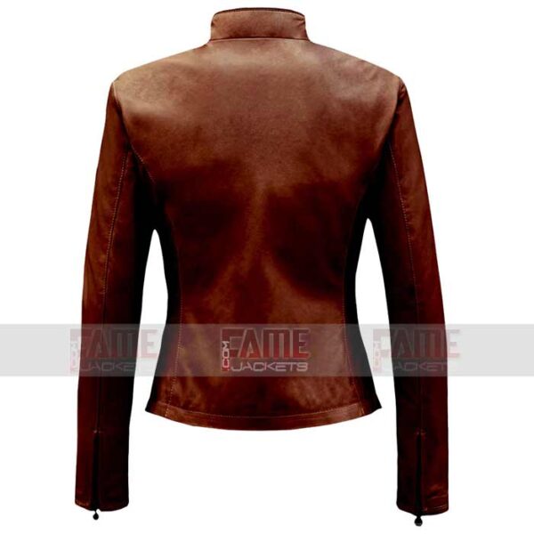 Ladies New Style Brown Suede Leather Jacket