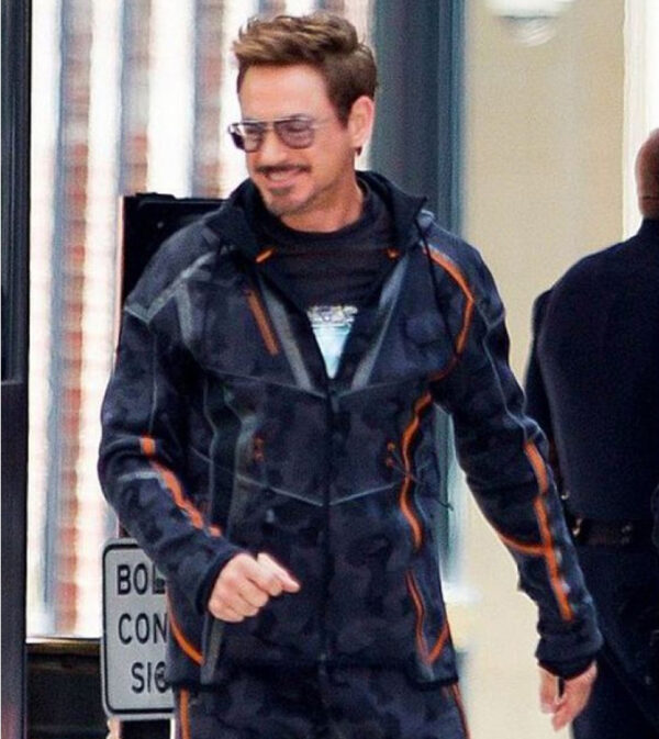 Avengers Infinity War Tony Stark Camouflage Hooded Jacket