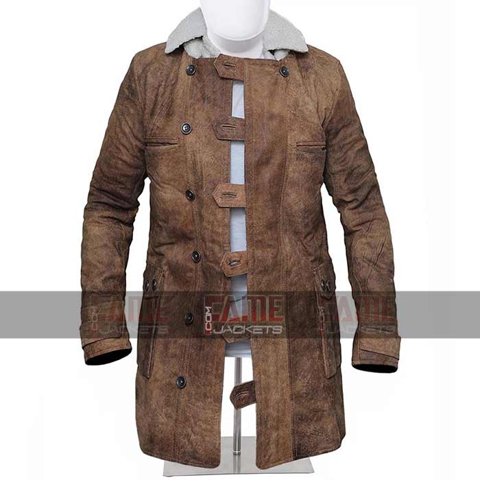 Bane Shearling Winter Leather Coat in 