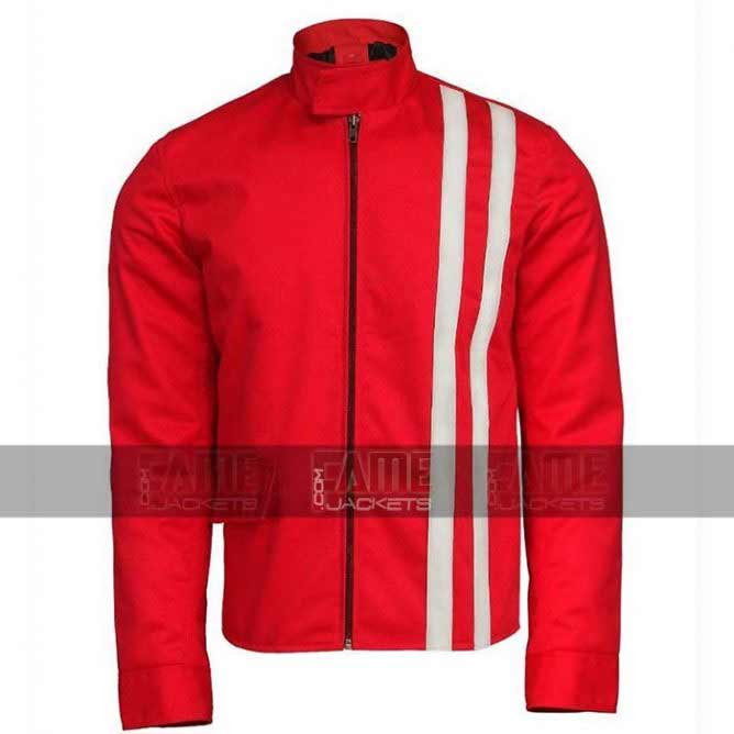 Elvis Presley Vintage Jacket in Red Cotton And Leather - Fame J.