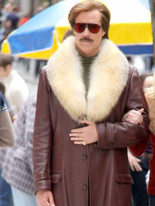 Will Ferrell Anchorman 2 Fur Collar Coat For Men