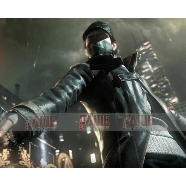 Aiden Pearce Watch Dogs Real Distressed Black Leather Coat Online