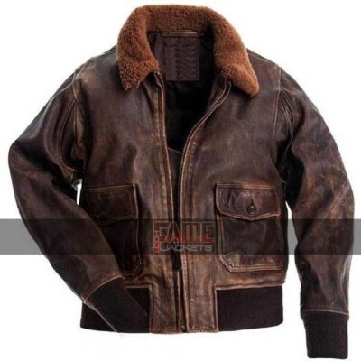 James Franco Zeroville Vikar Brown Leather Fur Collar Jacket Sale