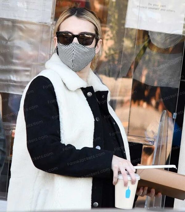 Emma Roberts Women Shearling Winter Coat On Sale