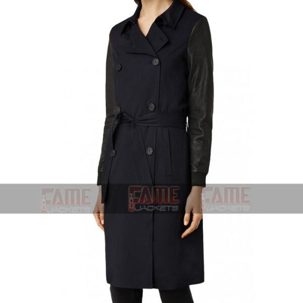 Doctor Who Clara Oswald Women Fleece And Leather Winter Coat Sale