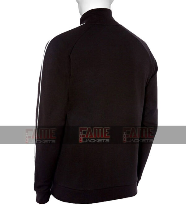 Men Black Fleece Tracksuit Zipper Jacket On Sale