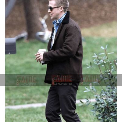 First Man Ryan Gosling Mens Brown Wool Winter Jacket On Sale