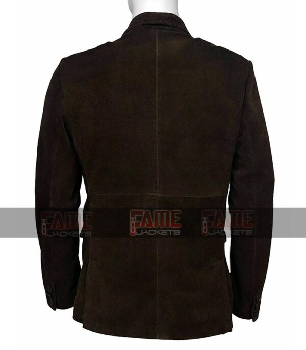 Mens Brown Real Suede Leather Office Casual Blazer On Sale