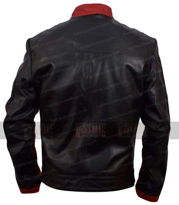 Batman Dark Knight Black Maroon Real Leather Moto Jacket Off Price