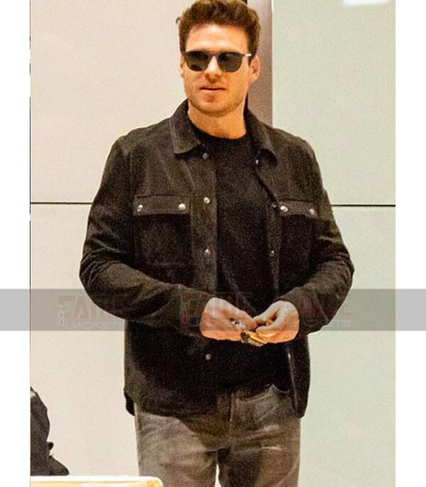Richard Madden Black Suede Leather Jacket In Cheap Price
