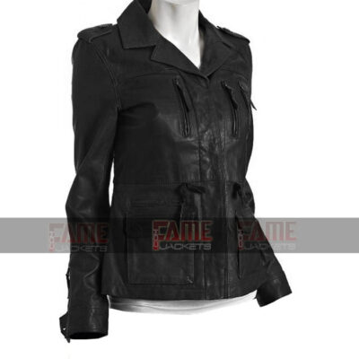 New 4 Pockets Real Cowhide Leather Slim Fit Jacket For Women On Sale