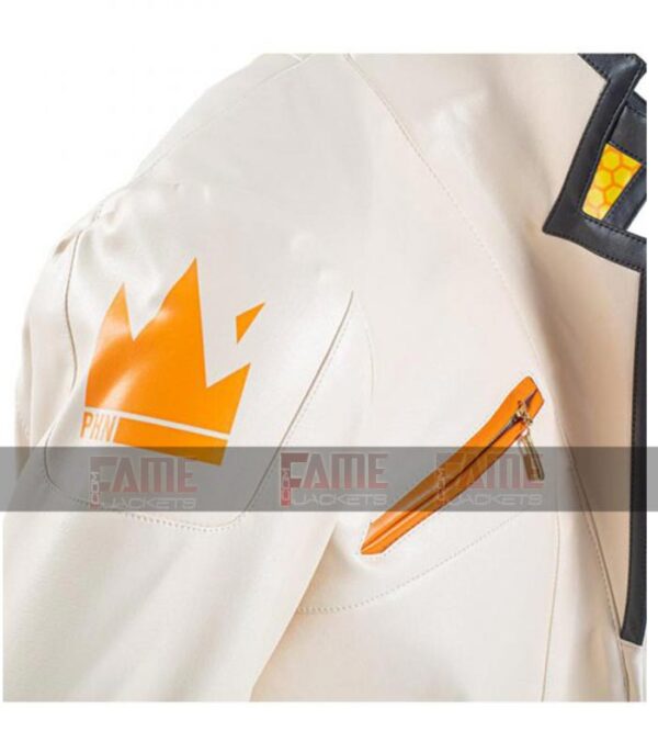 Valorant Game Phoenix White Leather Jacket Costume For Men