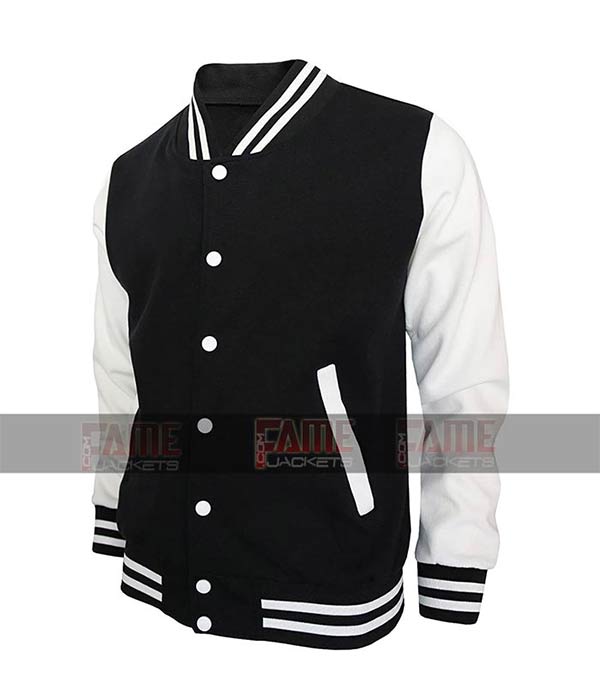 High school black letterman jacket