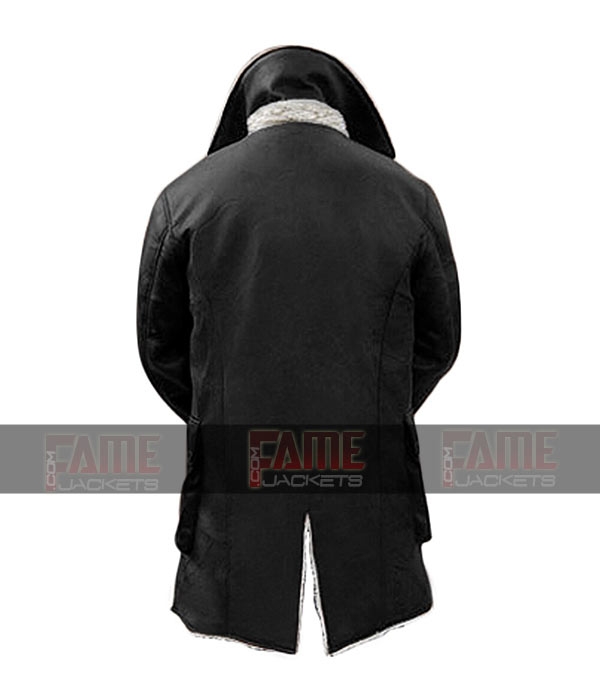 Bane Jacket In Genuine Black Buffalo Leather With Faux Fur