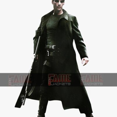 Matrix Trench Coat Of Neo Costume In Real Black Leather
