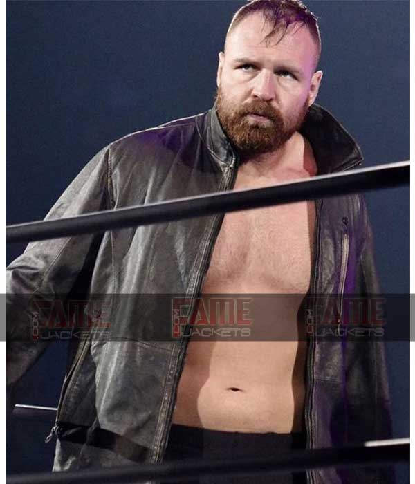AEW Dean Ambrose Jon Moxley Distressed Black Leather Jacket