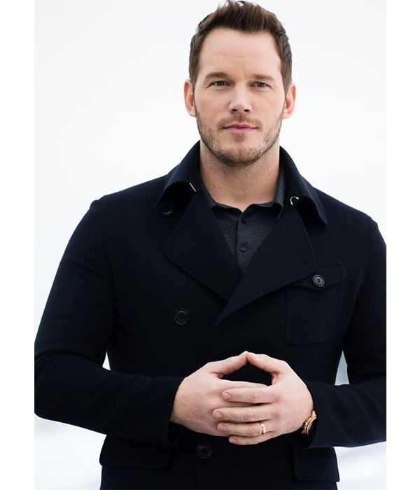 Chris Pratt Black Pea Coat For Mens Winter Slim Fit Style