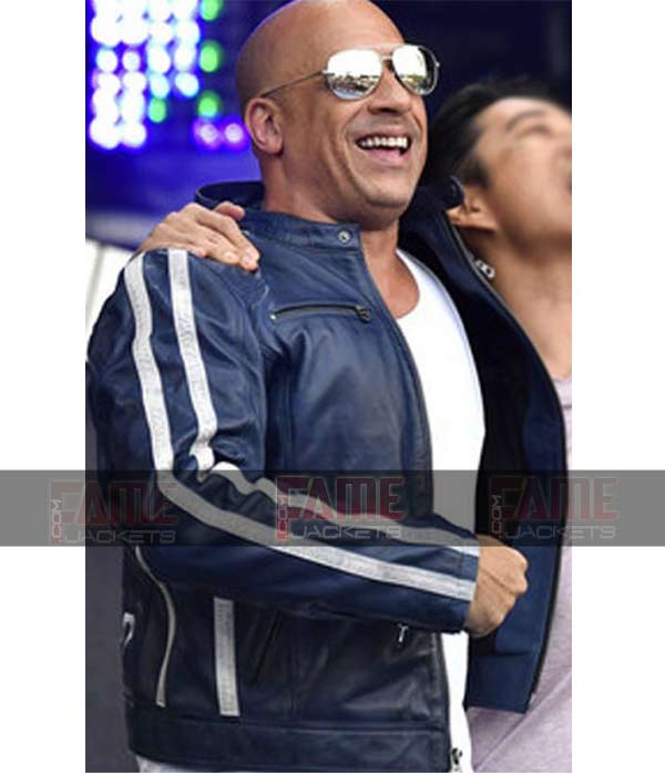 Vin Diesel Fast And Furious 9 Real Blue Leather Retro Jacket
