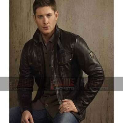 Dean Winchester Jacket In Brown Leather 4 Pockets Jacket For Men