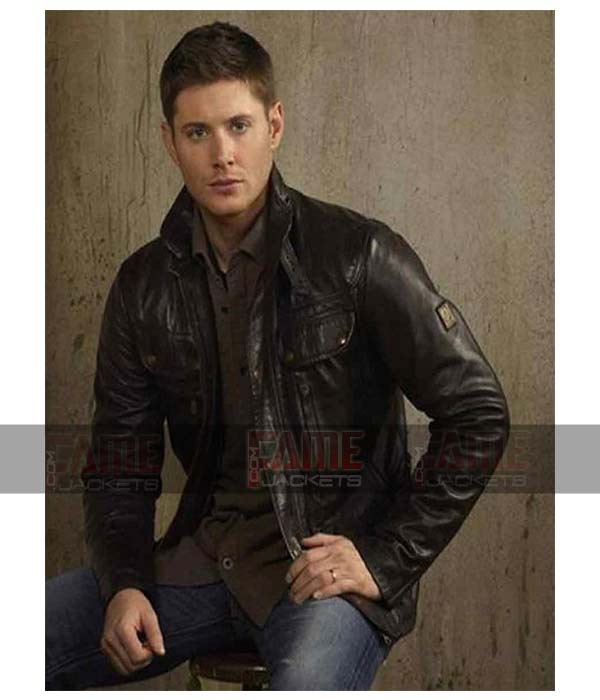 Dean Winchester Jacket In Brown Leather 4 Pockets Jacket For Men